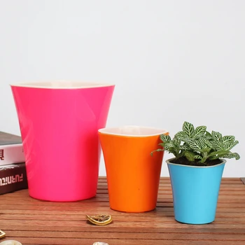 

Self Watering Planter Flower Pots Home Garden Decor Automatic Suction Visible Office Flower Pot JS22