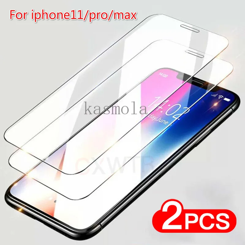 

2pcs 9H Tempered Glass on the For iPhone 8 7 6 6S Plus 5 5S SE Screen Protector For iPhone11 Pro Max X XR XS Max Protective Flim