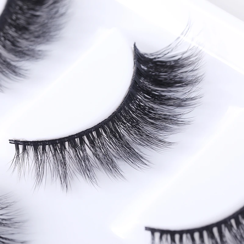 

QDLJD Handmade Mink Fur Multilayer 3D False Eyelashes Messy Fluffy Long Crisscross Lashes