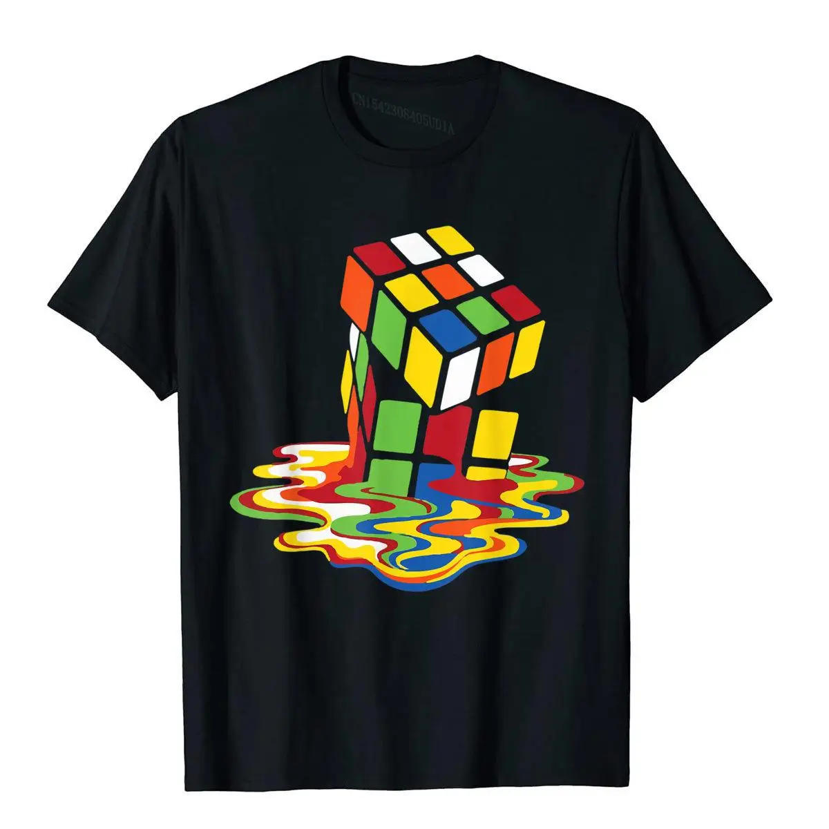 Awesome Graphic Melting Rubik Rubix Rubics Cube Funny Tee T-Shirt__B6016black