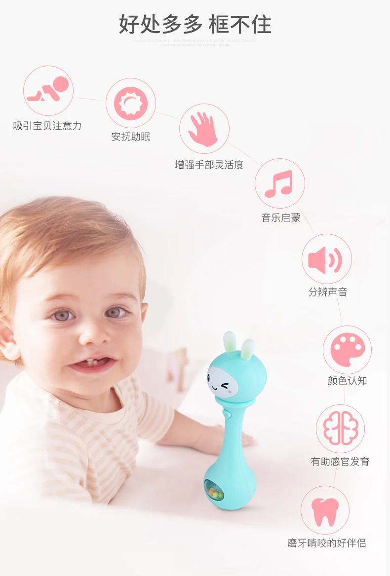 Музыкальные игрушки для 1 года, пластиковые погремушки для 0-12 месяцев, подвижная игрушка-прорезыватель, погремушка для детей, маленькая игрушка BB50YL