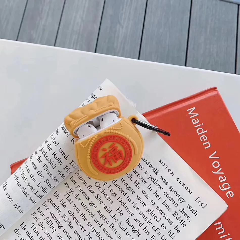 3D Пингвин чехол для наушников для Airpods чехол силиконовый розовый чехол для Apple Air pods 2 Чехол для наушников Earpods кольцо ремешок брелок - Цвет: 806E