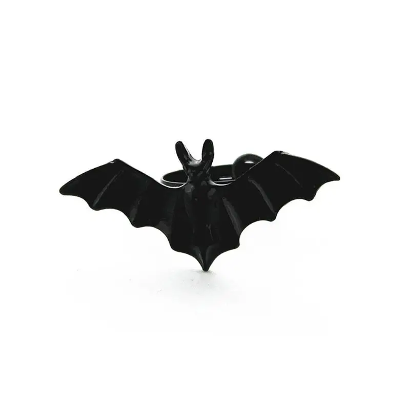 

Cute Halloween Ring Black Bat Opening Adjustable Gothic Ring Band Unisex Jewelry