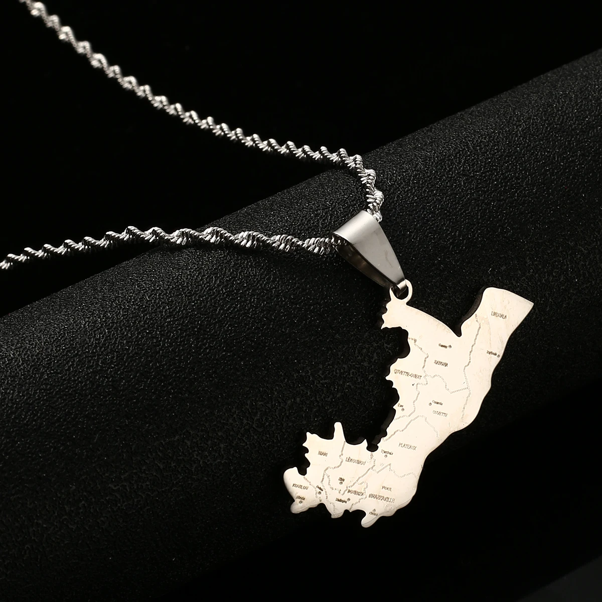 Republic of the Congo Map Flag Pendant Necklaces Brazzaville Ethnic Ornament Jewelry 4