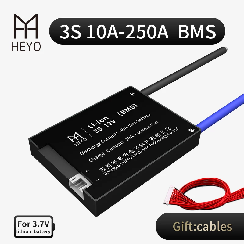 HEYO NMC Li Ion BMS 3S 12V 10A 20A 30A 40A 50A 60A 12 6 V 18650 литиевая батарея защитная доска с