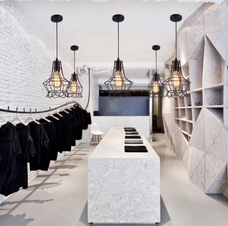 Промышленные железные подвесные светильники в стиле ретро люстры для столовой