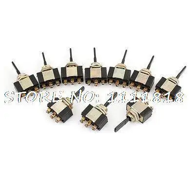 

10 Pcs Panel Mount AC 2A/250V SPDT On/Off/On 3 Position Toggle Switch