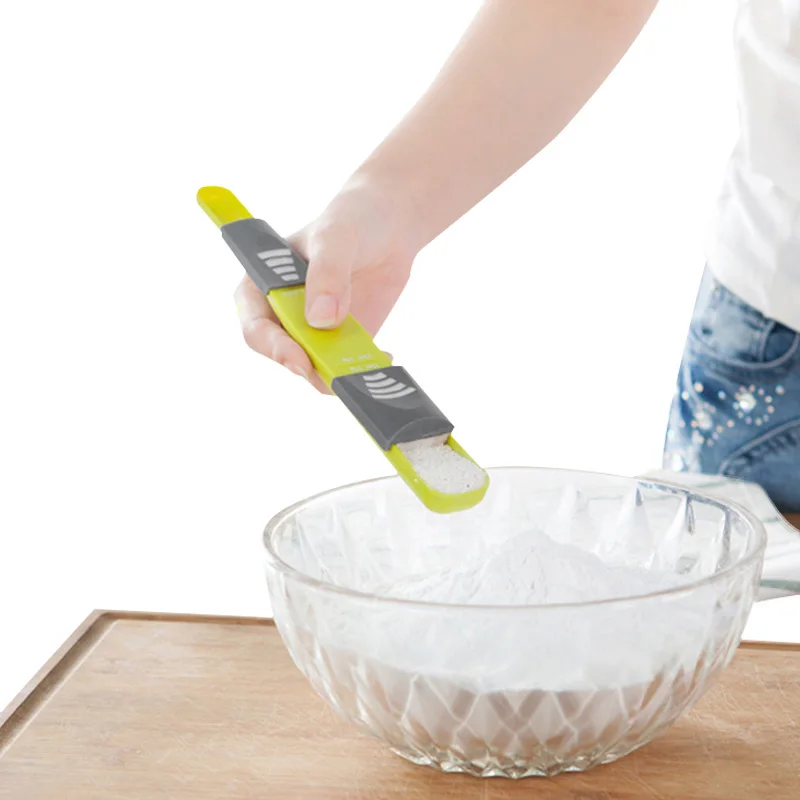 

ABS Double End Nine Stalls Adjustable Scale Measuring Spoons Metering Spoon Baking Cooking Tools Kitchenware