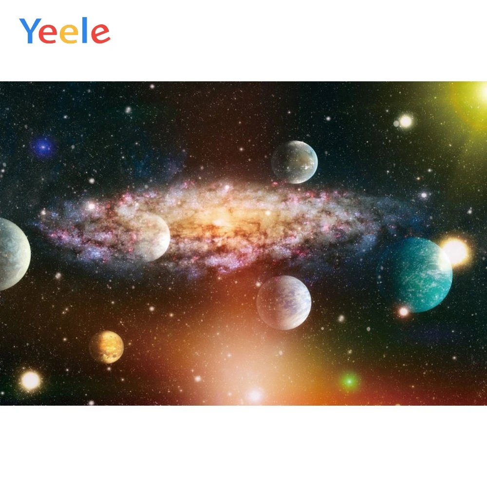 

Yeele Universe Space Planet Starry Sky Backdrop Baby Boy Birthday Party Photography Background For Photo Studio Photophone