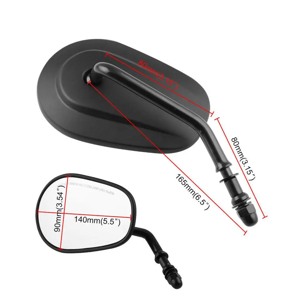 Dragonpad черные матовые мотоциклетные боковые зеркала для Cruiser Touring XL 883 1200