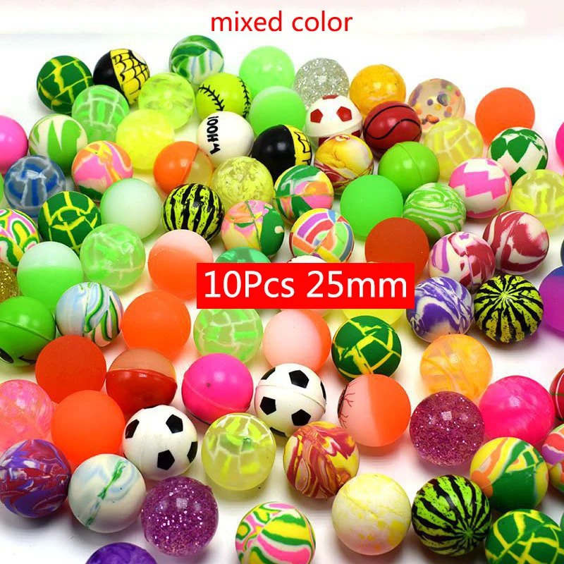 10Pcs 25mm mixed 10 шт. смешанный резиновый эластичный морской мяч прыгающий шар Детская игрушка для душа подарок для детей забавная игрушка LXX - Цвет: 10Pcs 25mm mixed