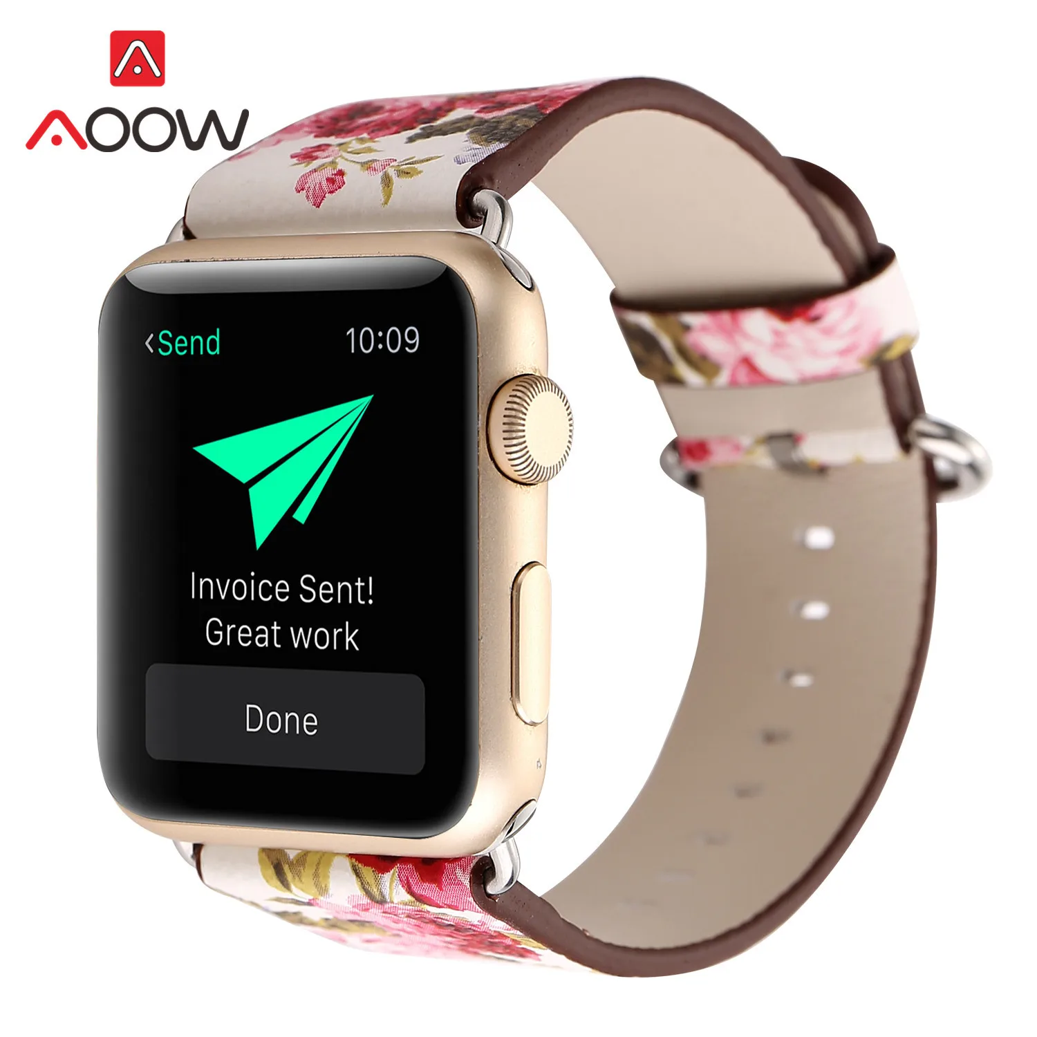 Кожаный ремешок с цветочным принтом для Apple Watch 5, 4, 38 мм, 42 мм, 40 мм, 44 мм, для мужчин и женщин, сменный ремешок для часов, браслет для iWatch 3, 2, 1