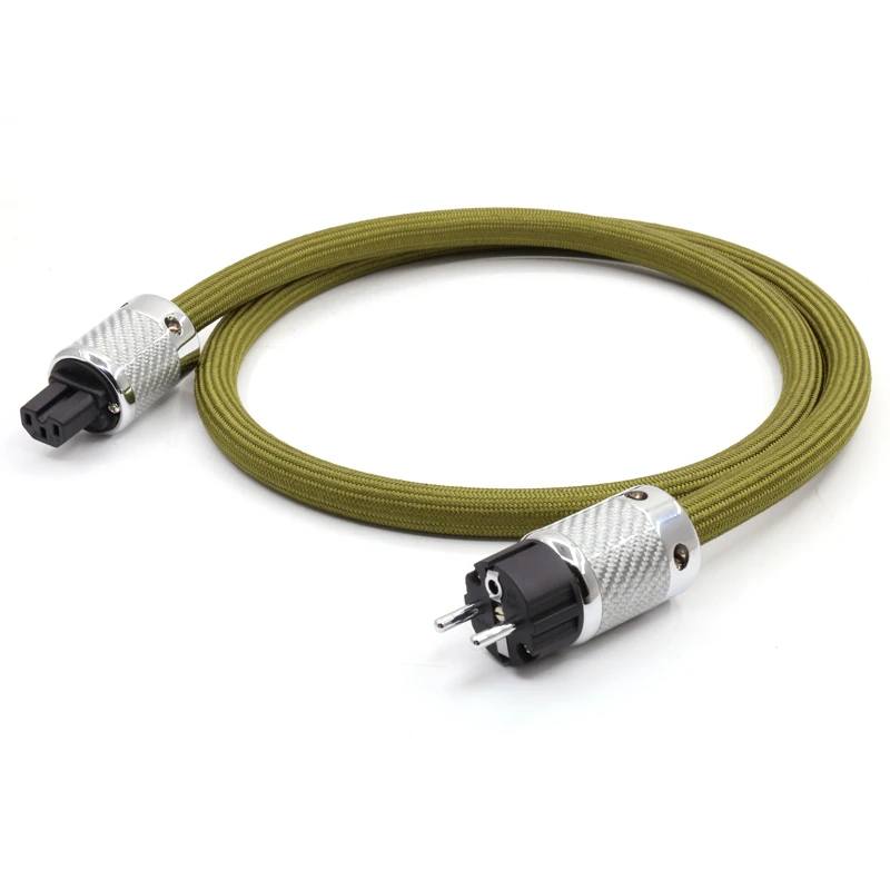 

HI-End 8N OCC Copper Silver Plated Power Cable With White Carbon Fiber EU Version Connector Plug