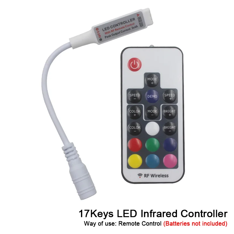17Key Mini Control 11/17/24/44 ИК ключ дистанционного управления контроллер USB соединение Bluetooth DC5-24V коврик для спальни компьютерное RGB Светодиодные полосы подключения - Цвет: 17Key Mini Control
