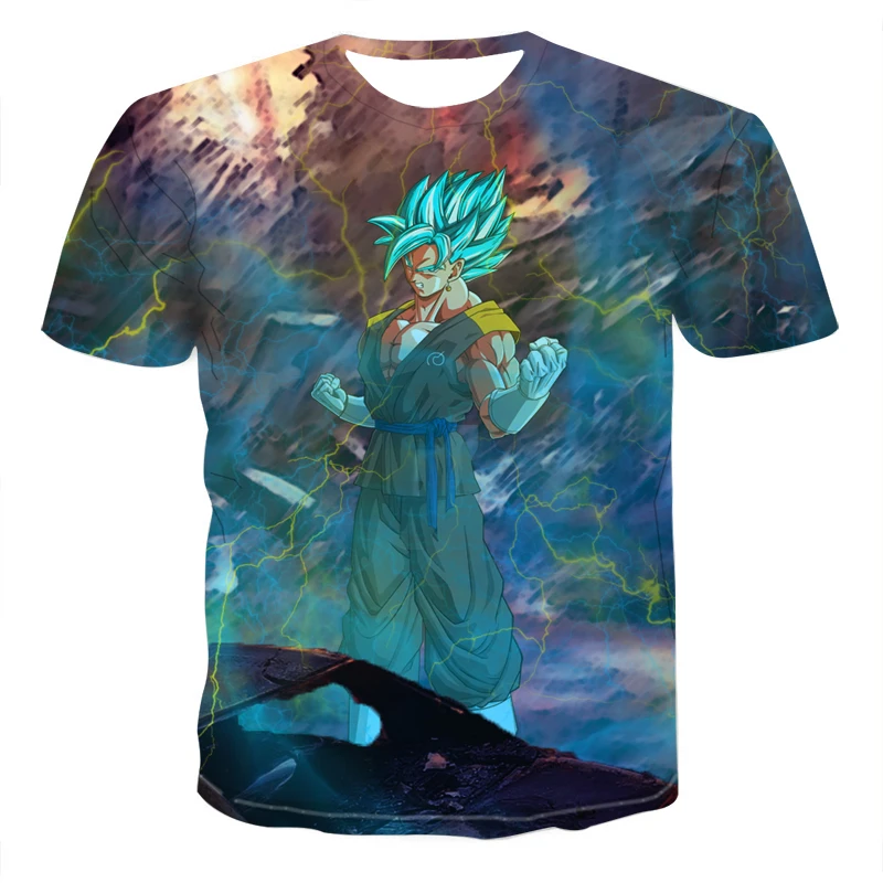 Новинка, футболка Dragon Ball Z, мужская летняя футболка с 3D принтом, супер сайян Сон Гоку, черная Вегета, битва Драконий жемчуг, Повседневная футболка, топы, футболки - Цвет: TXU133