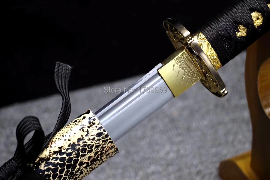 Nice Leather Saya Japanese Samurai Dao Sword Katana Sharp High Carbon Steel Blade Full Tang Handmade Asian Knife Saber