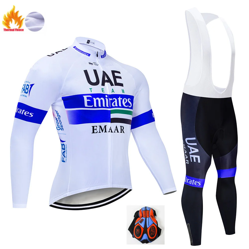 Fleece set 2019UAE зимний теплый шерстяной велосипедный костюм. Мужской велосипедный костюм, открытый велосипедный костюм, MTB велосипед, одежда, комбинезон костюм - Цвет: Fleece set