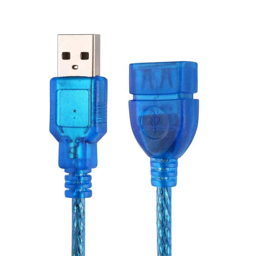 1/1. 5/2/3 м анти-помех USB 2,0 Удлинительный Кабель USB 2," папа" в USB 2,0 женскому удлинитель Дата-кабель, шнур синхронизации синий