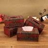 Retro Wooden Tissue Case for Home, Hotel Decorative Organizer, Rectangular Napkin Holder, Wooden Storage Box, Toilet and Kitchen 1