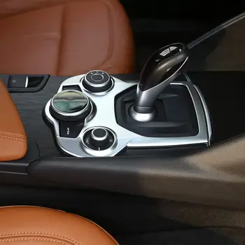 

ABS Matte Chrome Interior Center Console Gear Shift Panel Cover Trim for Alfa Romeo Giulia Stelvio 2017 2018