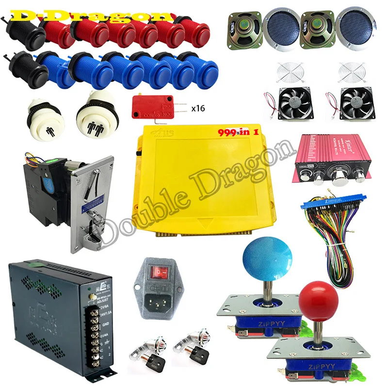 US $110.32 pandora box DIY Jamma Arcade game kits for box 4S 815 in 1 pcb board Power Supply joystick HAPP style Arcade Buttons arcade game
