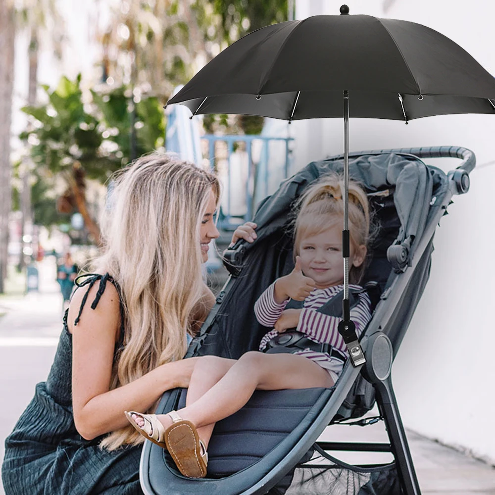 1pcs Detachable Baby Stroller Umbrella Adjustable Pram Baby Stroller Cover UV Rays Sun Shade Parasol Rain Protecter Outdoor Tool