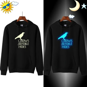 

Animal Print Crows Before Hoes Print Hoodies Men Hip Hop Casual Punk Rock Pullover Hooded Sweatshirts Streetwear Fashion Hoodie
