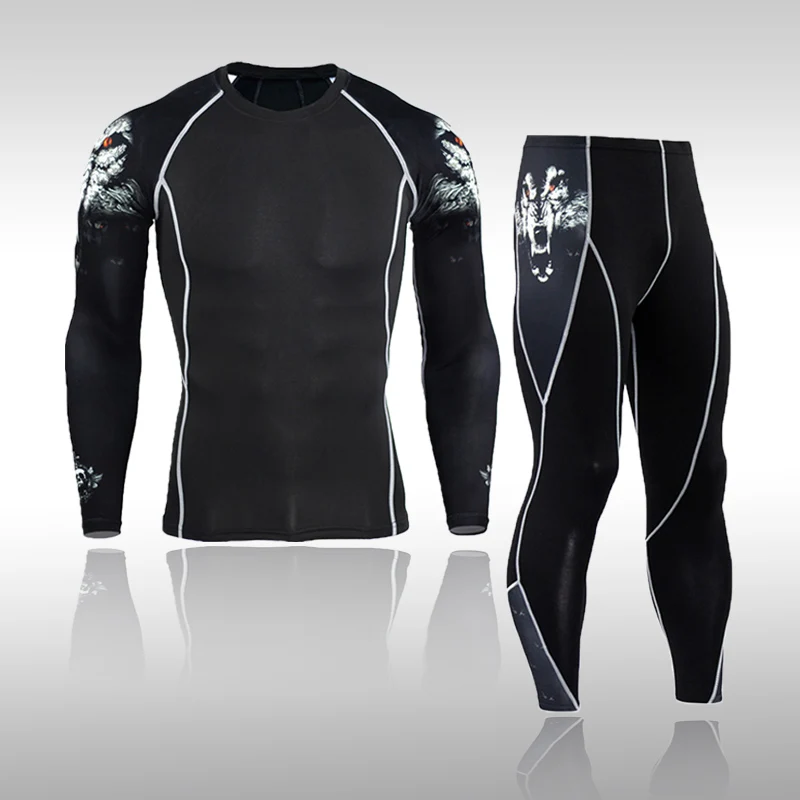 

Men's Compression Sportswear Suits Gym Tights Training Clothes Workout Jogging Sports Set Running Rashguard Tracksuit For Men