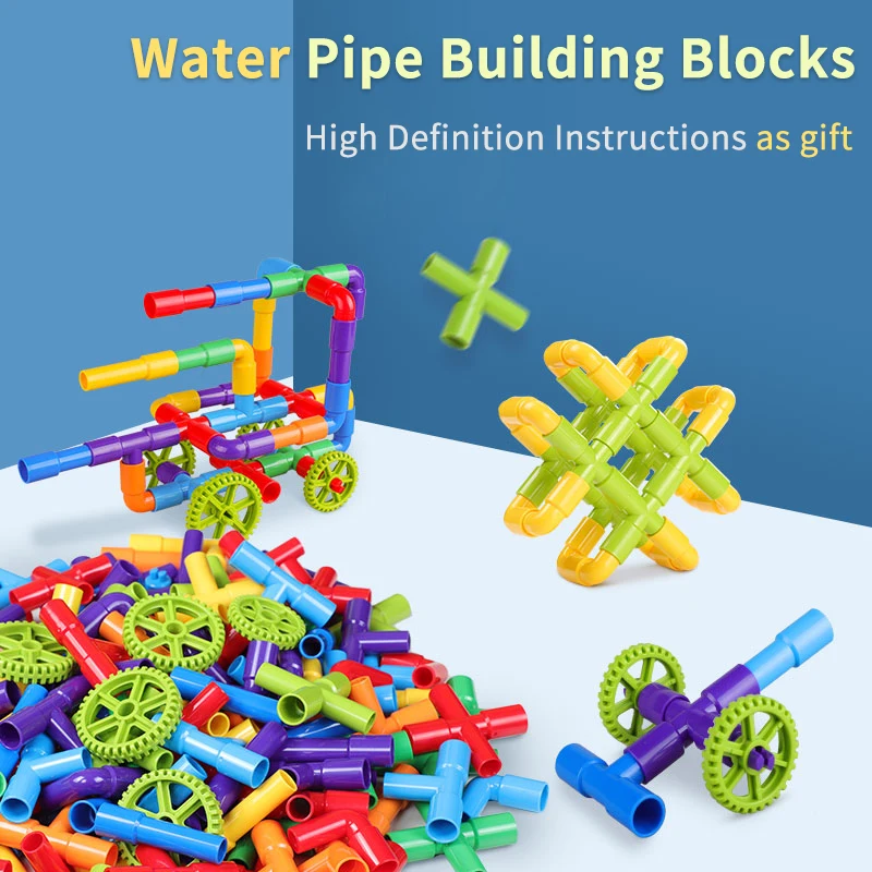 

DIY Water Pipe Building Blocks Toys Enlightening Pipeline Tunnel Learning Toys For Children Compatible With LegoED Duploed Brick