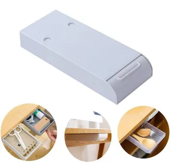

Creative Paste Drawer Under Desk Organizer Hidden Paste Pen Barrel Office Stationery Kitchen Home Student Storage Box