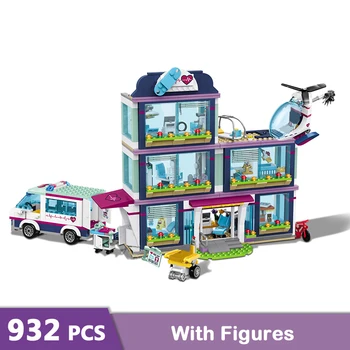 

932pcs Girls Friends City Hospital Building Blocks Toys Compatible City Heartlake Hospital Model Bricks for Children Gifts