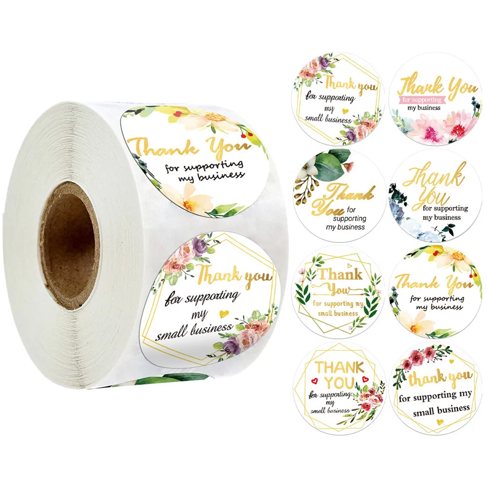 

500pcs/roll Thank You Stickers For Supporting My Small Business Seal Labels Gift Decoration Business Stationery