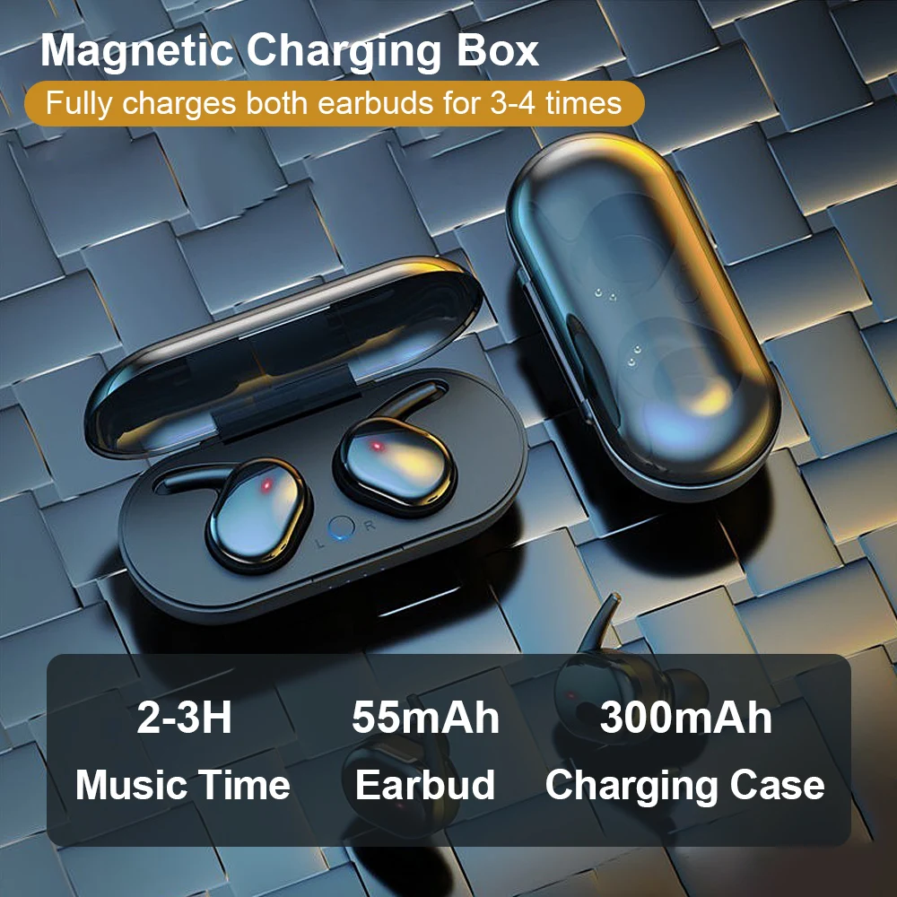 TWS4 Bluetooth Touch Headphone Sports Waterproof Binaural Earphones 5.0 Wireless Headset With Charging Bin Headphones | Электроника