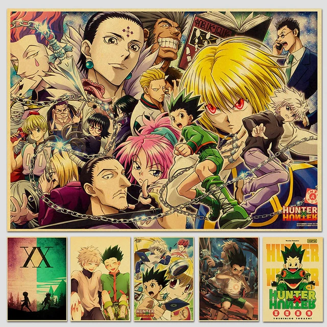 Clássico japonês Anime Hunter x Hunter Poster, pintura vintage
