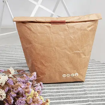 

6L Foldable Reusable Leakproof Food Container Large Capacity Lunch Bag Waterproof Thermal Insulation Kraft Paper Aluminum Foil