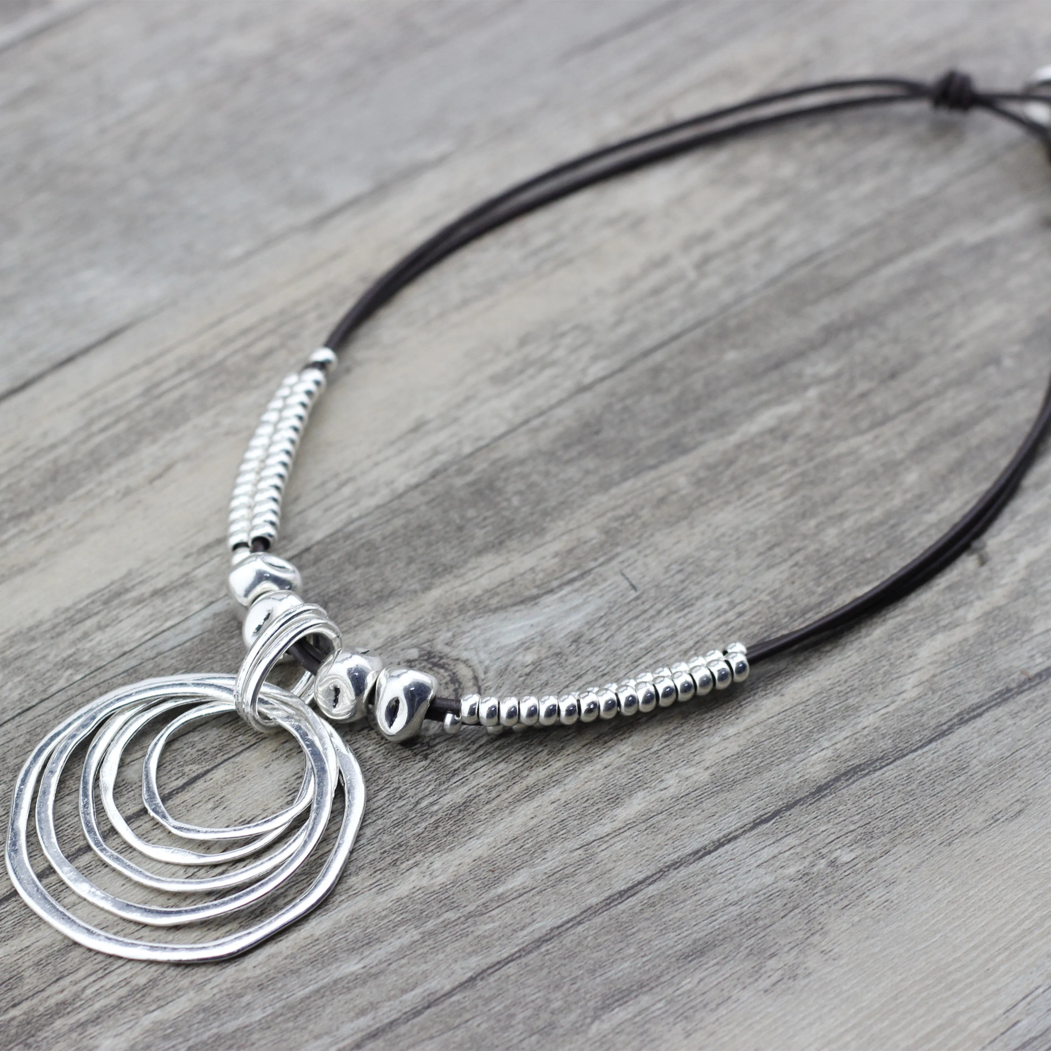 Anslow Trendy Round With Round Pendant Neckalce For Women Vintage Boho Genuine Leather Necklace Valentine's Day Gift LOW0022AN - Image 5