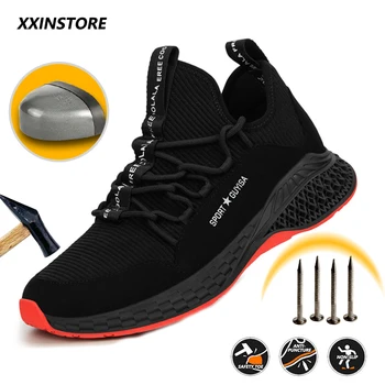 

Men's protective shoes anti-smash anti-piercing flying woven mesh non-slip comfort safety shoes sports shoes sneakers
