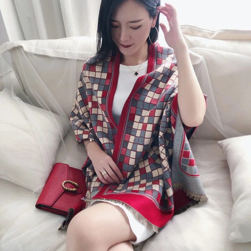 style 3 Роскошный кашемировый шарф, новинка, женская мода, британский стиль, решетка, кисточка, толстая, теплая, удобная, шаль, для женщин, для путешествий, одеяло, шаль, шарф - Цвет: style 3