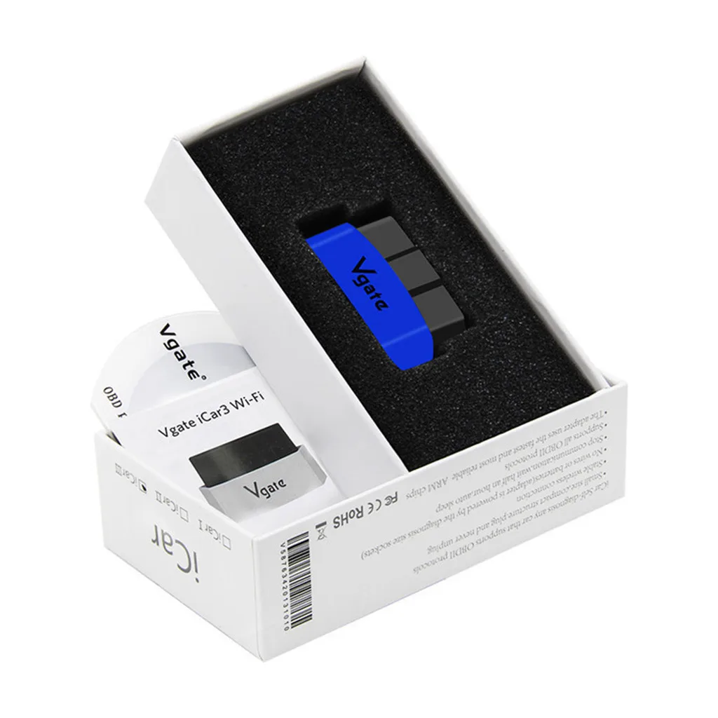 Vgate iCar3 ELM327 WiFi Bluetooth 3,0 OBD2 V2.1 дагностический сканер для Android США автомобильный диагностический инструмент 813