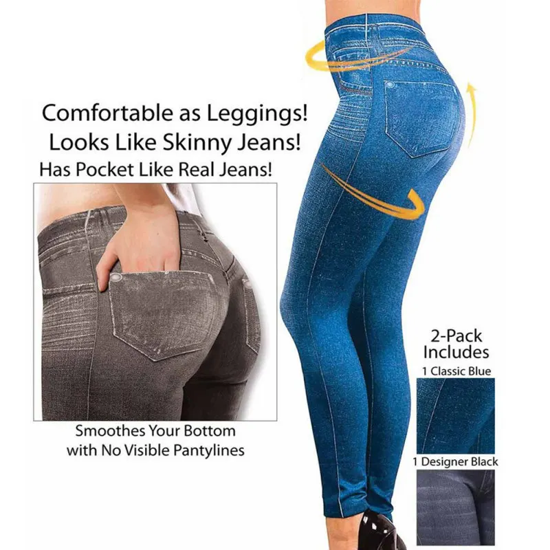 Женские сексуальные леггинсы, джинсы, женские джинсовые штаны с карманом, тонкие джеггинсы для фитнеса размера плюс, леггинсы, S-XXL, черный/серый/синий