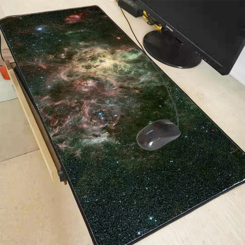  Gold Space Speed Version Large Gaming Mouse Pad Locking Edge Mouse Keyboards Mat Big Desk Mousepad 