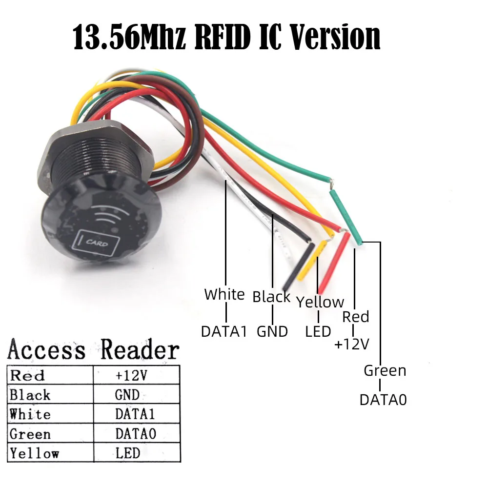 9-15V 125KHz EM Card Reader Proximity 13.56Mhz RFID Card Reader For Access Control Wiegand Reder with Wiegand 26 34 Output 