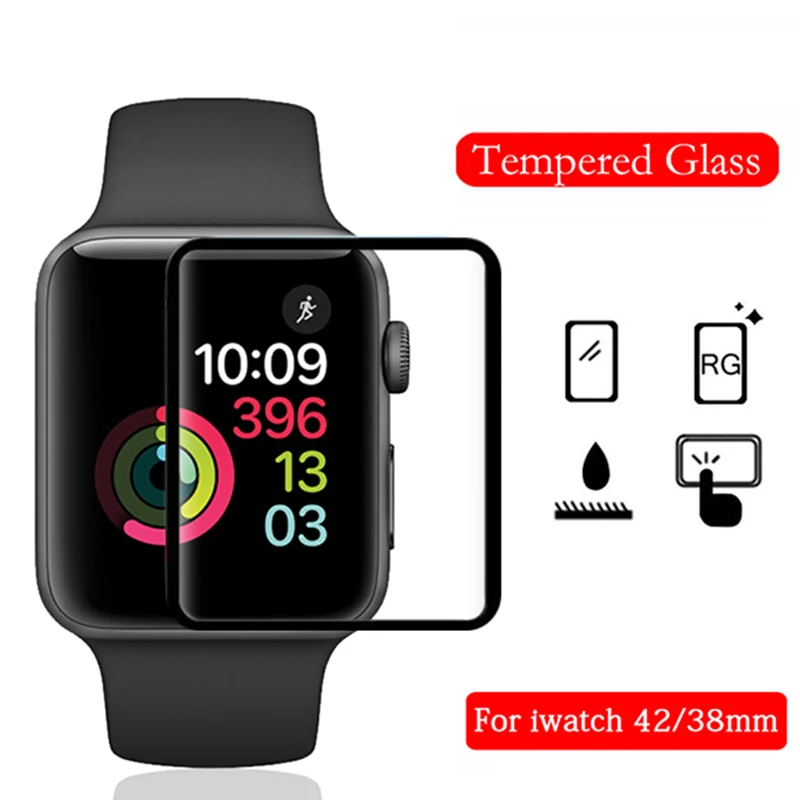 Закаленное Стекло пленка для наручных часов Apple Watch 38 мм, 42 мм, защитная пленка на Экран протектор для наручных часов iwatch серии 3/2/1 38, 42 мм Защитная крышка