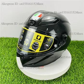 

Full Face Motorcycle Helmet Pista GP R 70 Anniversary Bright Black Helmet Riding Motocross Racing Motobike Carbon Fiber Helmet