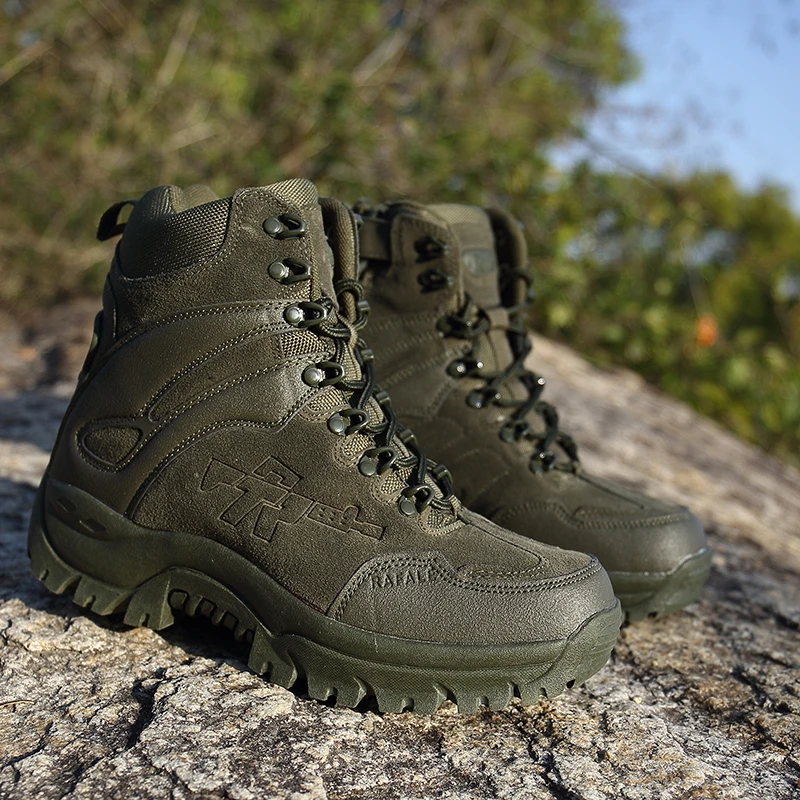 Мужские военные ботинки; качественный Тактический пустынный военный ботильоны; Рабочая обувь в армейском стиле; кожаные зимние ботинки;