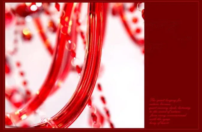 Red crystal glass chandelier candle light wedding wedding room KTV showroom living room dining room lamp free shipping