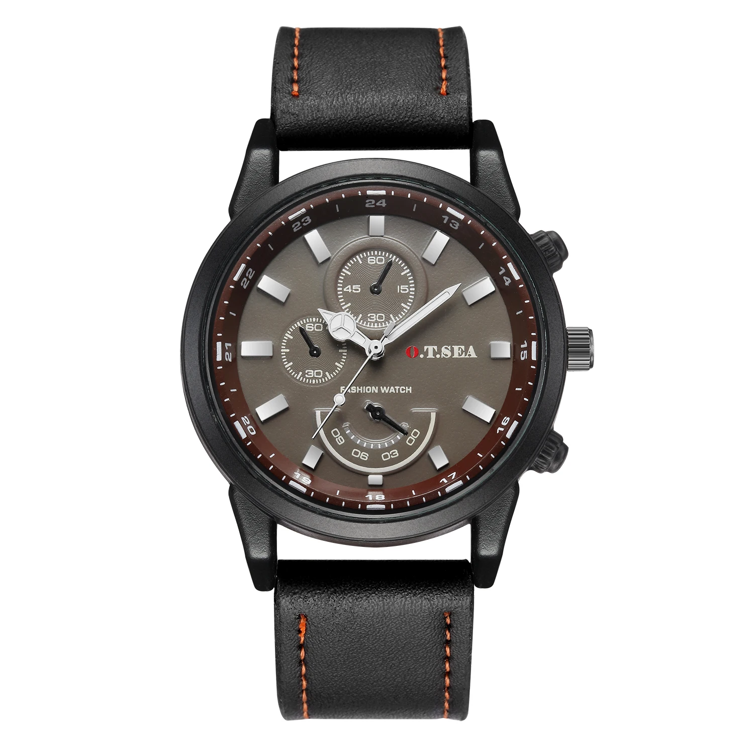 Бренд O. T. SEA цвет синий черный кожаные часы мужские повседневные Военные Спортивные кварцевые наручные часы Relogio Masculino уникальные новые