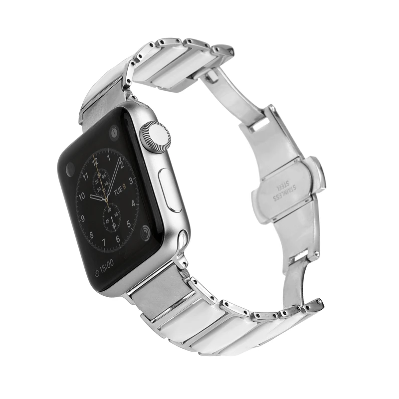 Керамический ремешок для часов Apple Watch, ремешок 44 мм, 42 мм, ремешок для умных часов, браслет, керамический ремешок для часов iWatch, серия 5, 4, 3, 40 мм, 38 мм