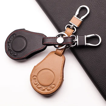 

Genuine Leather Car Key Case Cover Shell For BMW Mini Cooper Convertible Clubman R56 R57 R58 R60 R61 3 buttons starline a91