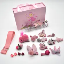 24 шт. 10 шт. комплект заколок для волос милые Мультяшные принадлежности для волос для девочки головная веревка Бант Цветок Головные уборы для животных резинка для волос кольцо для волос